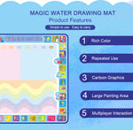 Alphabet Animal Drawing Water Mat – Reusable Educational Magic Canvas for Kids
