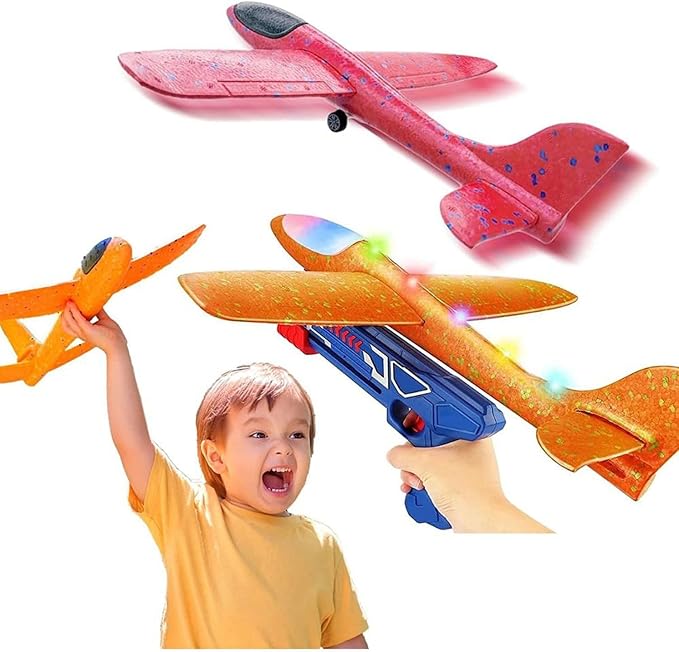 Fitto Foam Led Airplane With Fast Launcher | Outdoor Toy For Kids