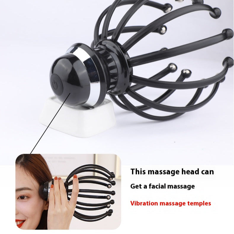 12-Claw Electric Vibration Head Massager – Ultimate Scalp Relaxation & Stress Relief