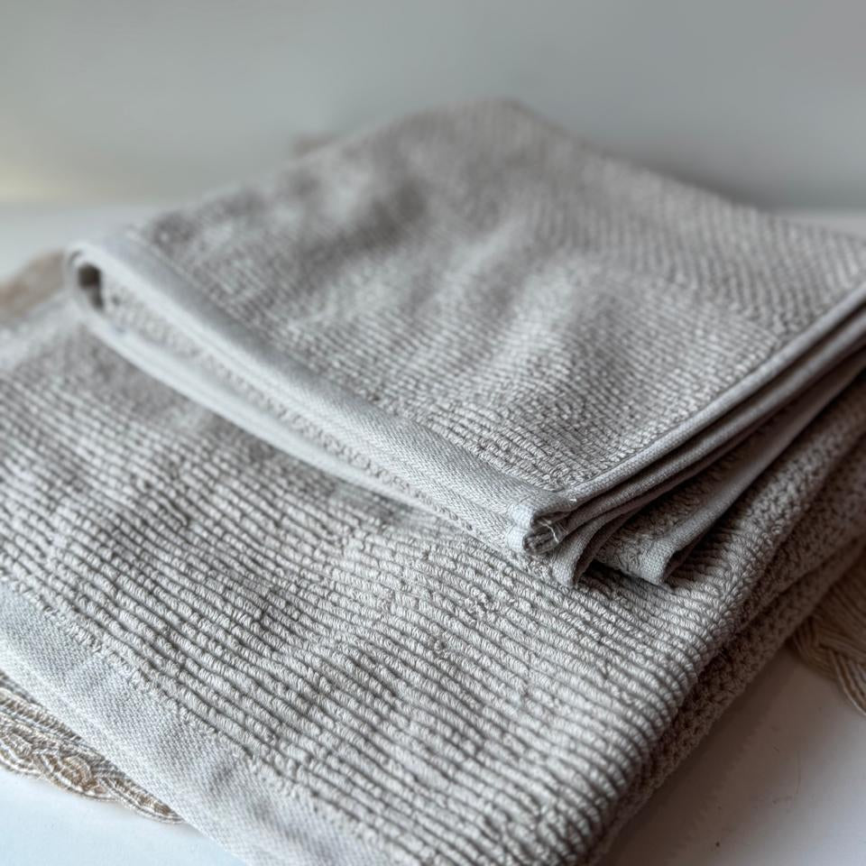 Luxury Cotton Towels – Hand & Bath Towels - Beige Set of 2
