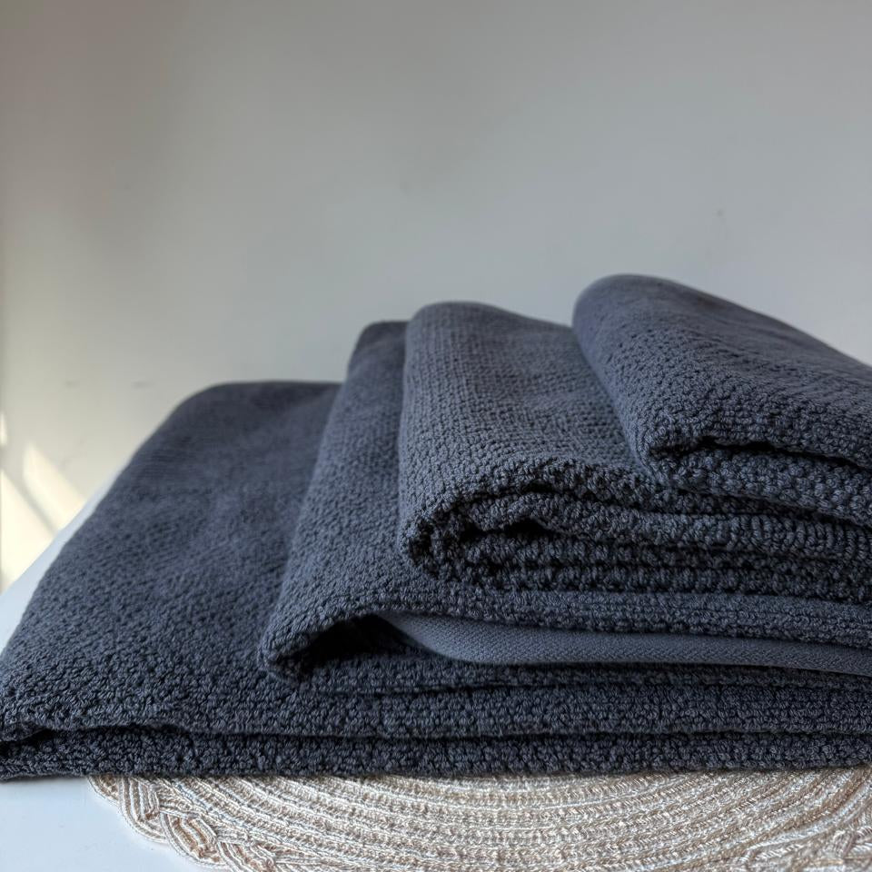 Luxury Cotton Towels – Hand & Bath Towels - Charcoal Set of 2