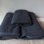 Luxury Cotton Towels – Hand & Bath Towels - Charcoal Set of 2