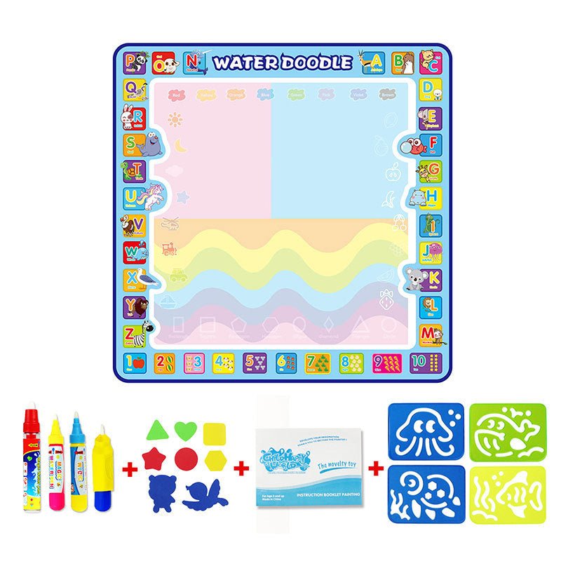 Alphabet Animal Drawing Water Mat – Reusable Educational Magic Canvas for Kids