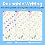 Magic Groove Copybook – Reusable Handwriting Practice tracing Book with Disappearing Ink for Kids