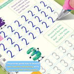 Magic Groove Copybook – Reusable Handwriting Practice tracing Book with Disappearing Ink for Kids