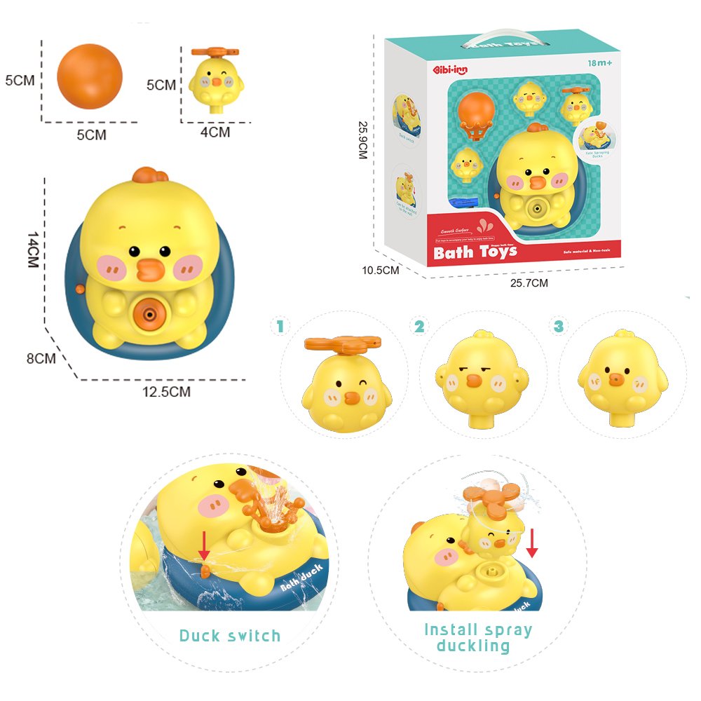 STEM Happy Bath Time Toy Set - 18 Months, Educational 3-Piece Infant Bath Fun