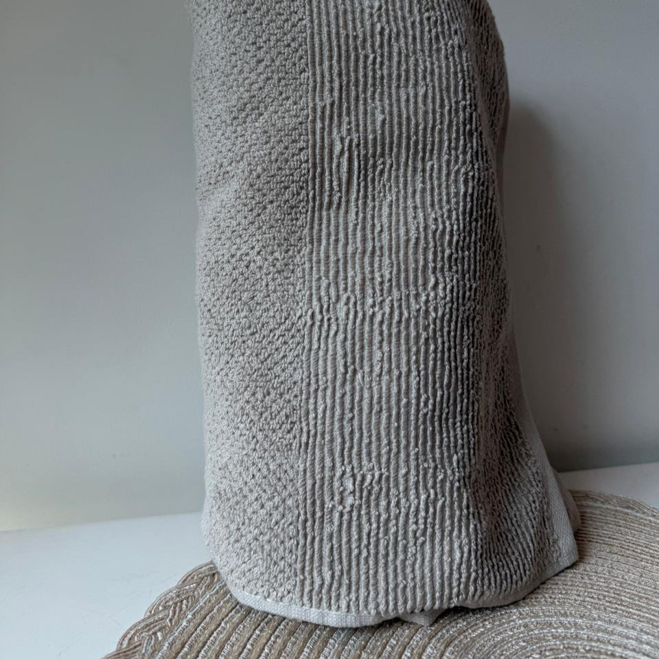 Luxury Cotton Towels – Hand & Bath Towels - Beige Set of 2