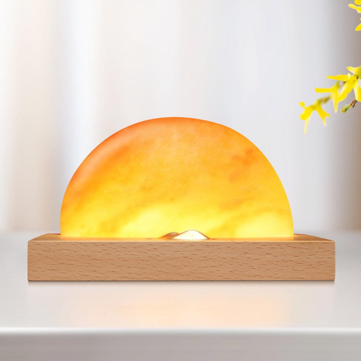 Sunrise Oriental LED Gift Table Salt Lamp With Mobile Wireless Charger