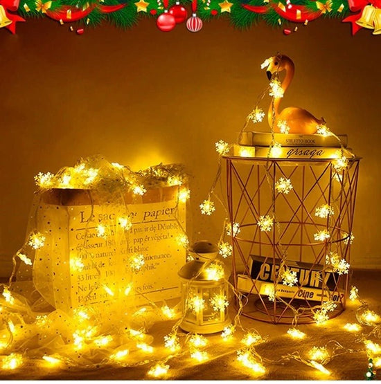 LED Snow Flake String Lights – Warm & Colorful Decorative Lighting ✨🌟