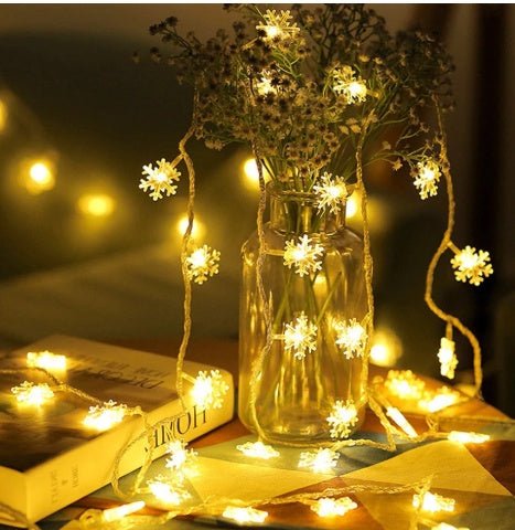 LED Snow Flake String Lights – Warm & Colorful Decorative Lighting ✨🌟